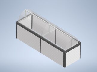 Hochbeet 3000x1000 mit 2 Einheiten Überdachung