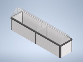 Hochbeet 4000x1000 mit 2 Einheiten Überdachung